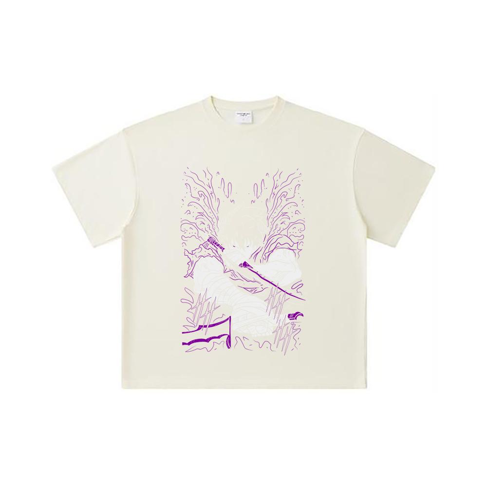 

260 GSM Double Yarn 32 Count 100% Cotton Solo Leveling V7 Print Unisex Heavy Cotton T Shirt S