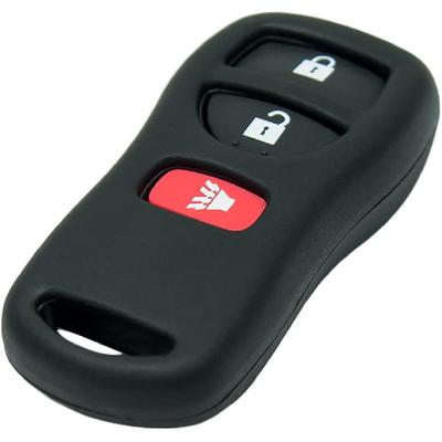 Keyless2Go כיסוי סיליקון חלופי חדש, כיסוי מגן עבור שלטי ניסאן נבחרים עם 3 כפתורים - שחור