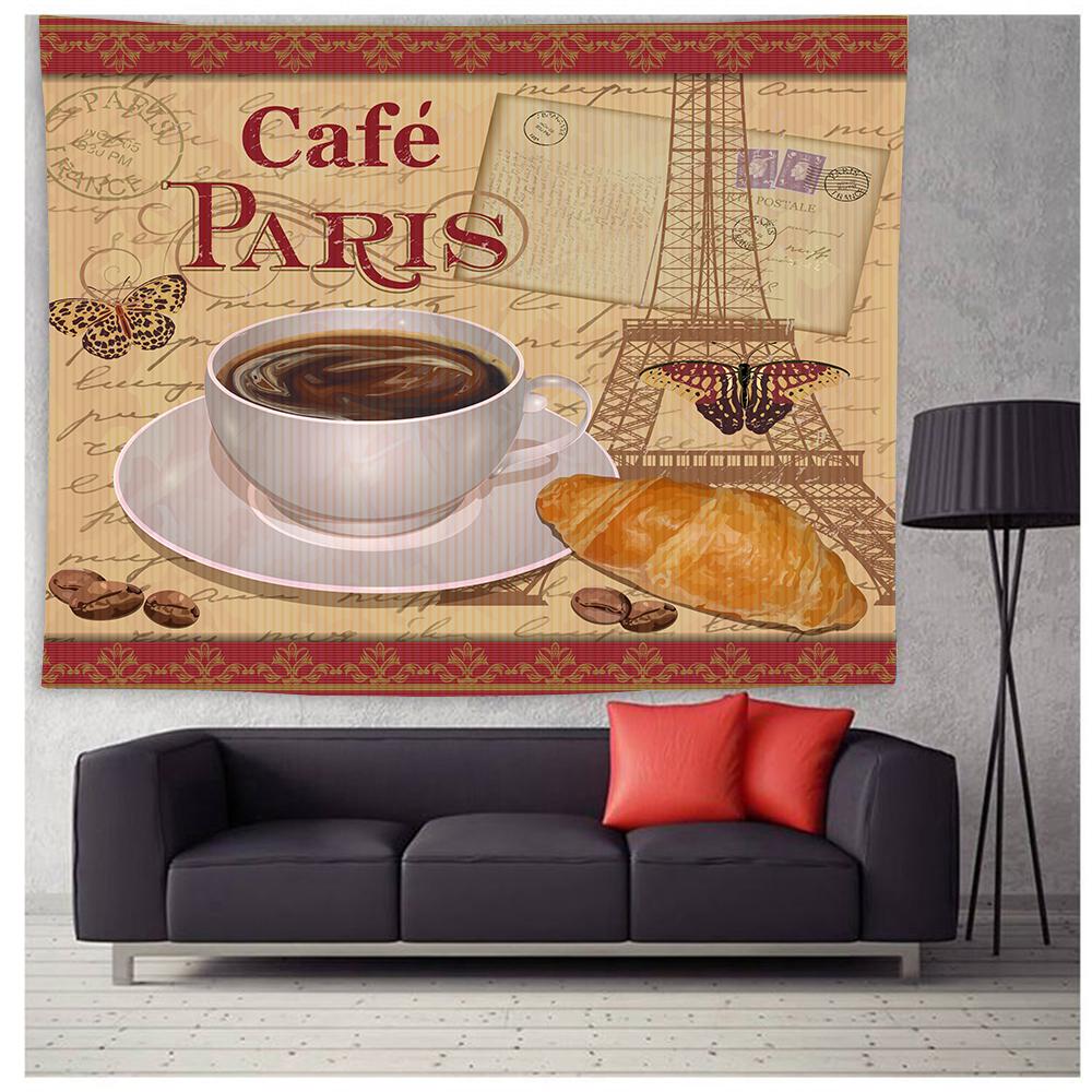 

Ретро Эйфелева башня гобелен велосипед цветы экспресс любовь настенный романтический настенный гобелен искусство фон ткань ковер 100x75cm