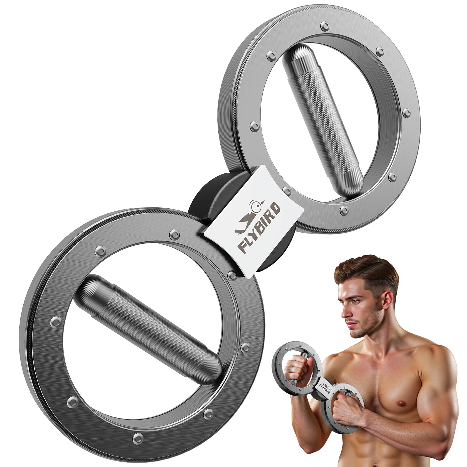 

FLYBIRD Burn a steel arm trainer with rotation and adjustable Simultaneously strengthens upper and abdominal Ideal for home workouts and grip Model