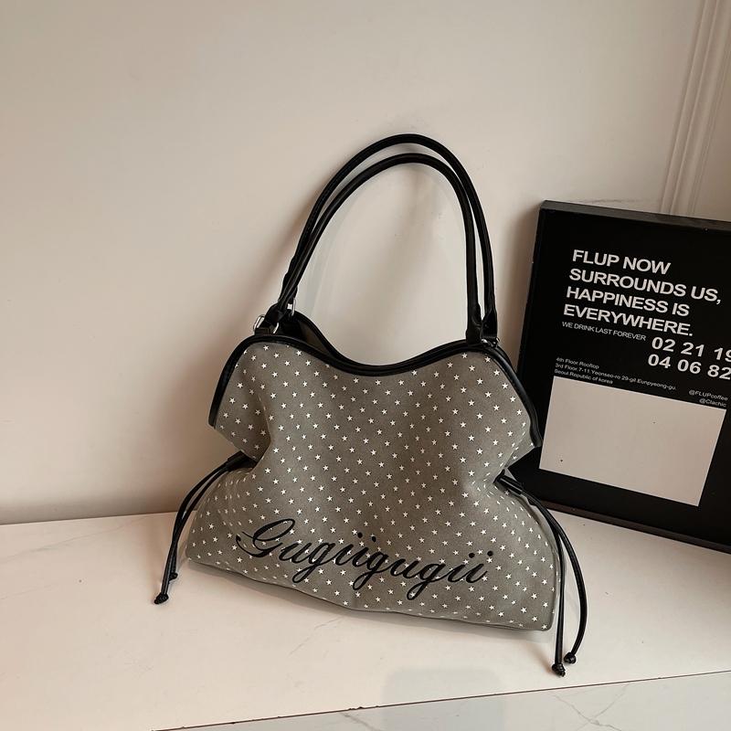 Fashi Y2K Neue Leopardenmuster-Punkte-Muster Große Kapazität Einzelne Schultertasche Niedliche Kordelzug-Schnalle Tragetasche für Damen