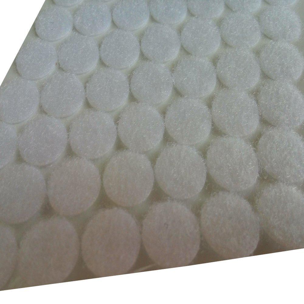 1000pcs Loop Side Adhesive Tapes Sticky Back Dots, 3/4" Diameter, White