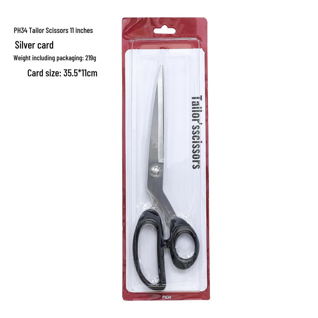 Large Stainless Steel Tailor Scissors with Plastic Handle for Cutting Fabric, Leather, Rope, and Line