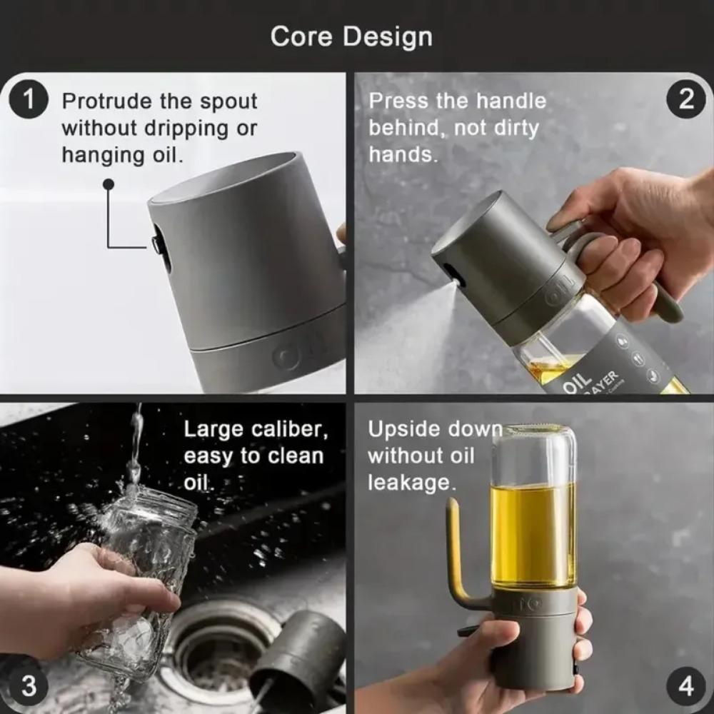 Kitchen Oil Bottle 250550ml Glass Spray Bottle Food Grade Without Hanging Oil Spray Pour Dual-purpose Oil Can Seasoning Tools