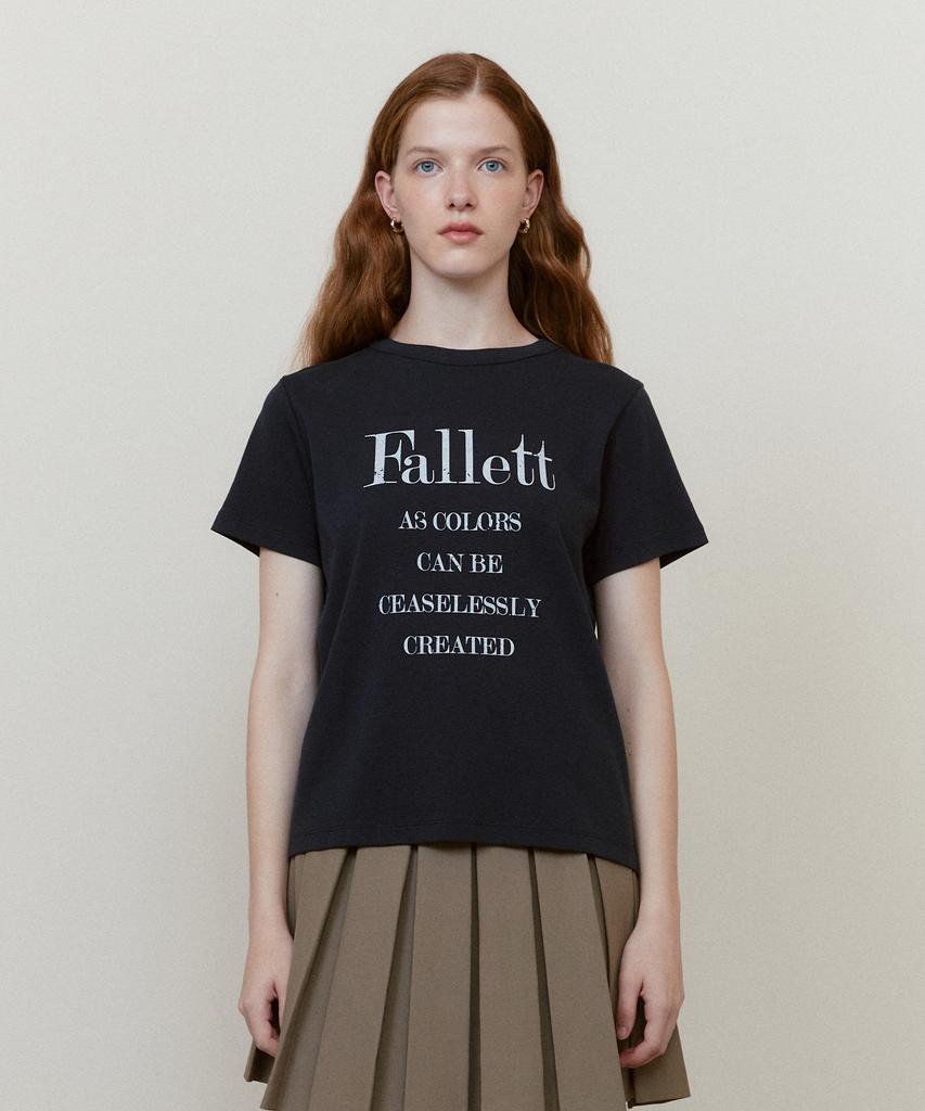 FALLETT Typography Short Sleeve T-Shirt Beige