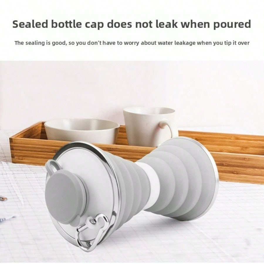 Silicone folding water bottle Outdoor foldable water cup High temperature resistant easy storage kettle Convenient sports water bottle