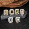 Niche High-End Sense S925 Sterling Silver Natural Gemstone Colored Treasure Stud Earrings Color Separation Does Not Fade Jewelry