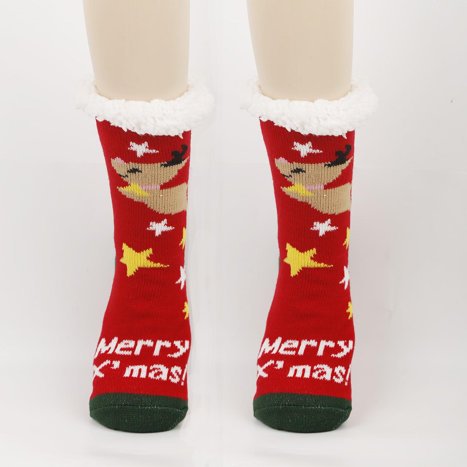 

Женские рождественские носки, носки для пола, зимние ботинки, утолщенные флисовые домашние носки для сна, носки-чехлы для ковра One Size