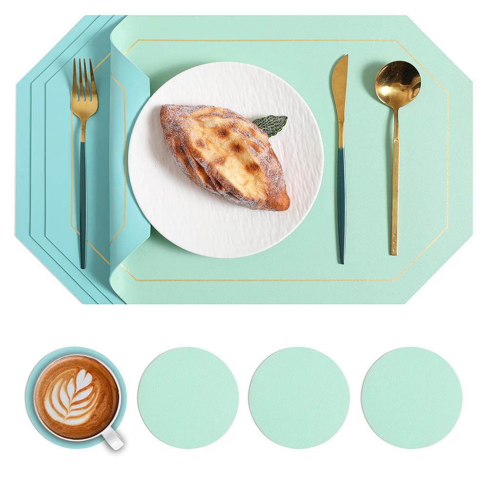 European Leather Placemat Anti-scalding Heat Insulation Mat Waterproof and Oil-proof Western Food Mat Dining Table Mat Coaster Placemat