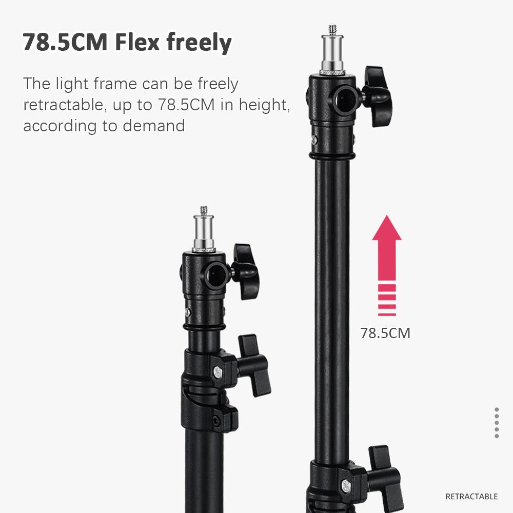 Trépied réglable de 78.5cm/30,9 pouces, support de lumière vidéo, capacité de charge de 50kg/110lb à 2 sections avec