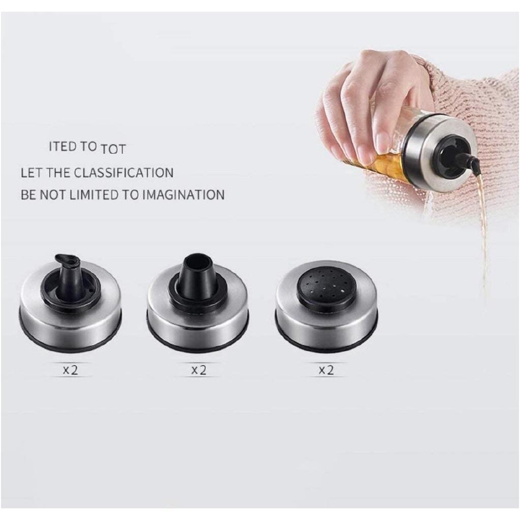 Homlly Rotary Glass Condiment Spice Bottle Stand Set (6pcs)