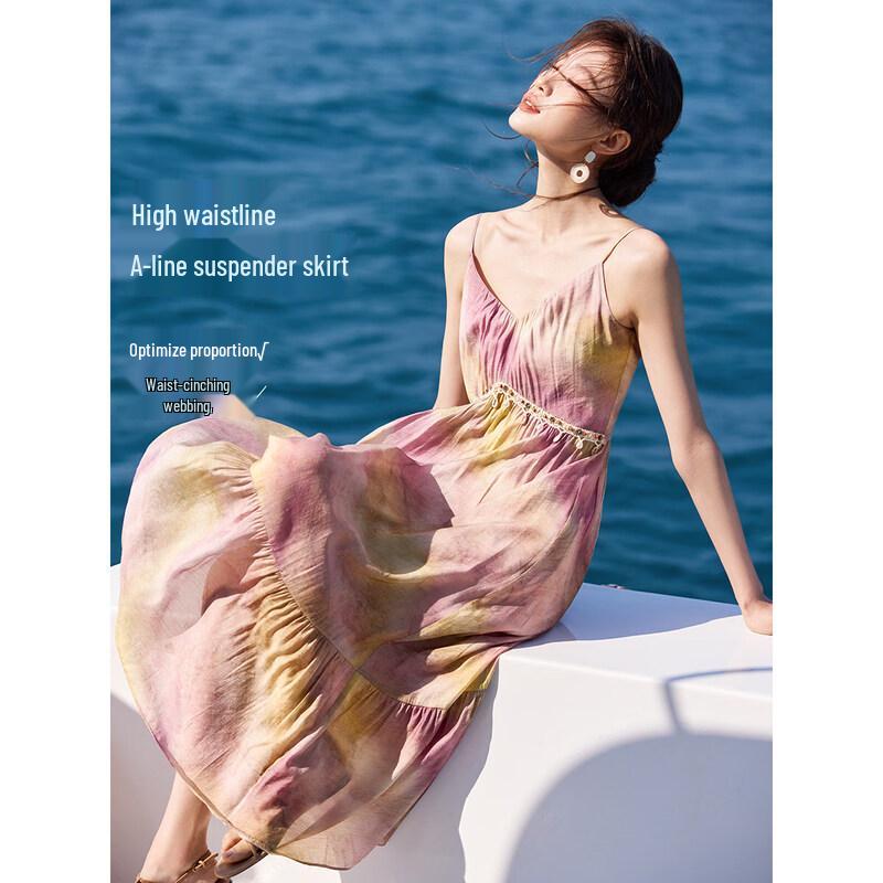 Bohemian V-Neck Spaghetti Strap Flowy Maxi Dress XL