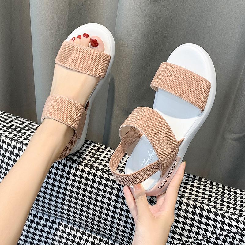 

One-word sports sandals women s summer new soft-soled women s shoes light flat-bottomed casual and comfortable beach sandals women 40 чорний