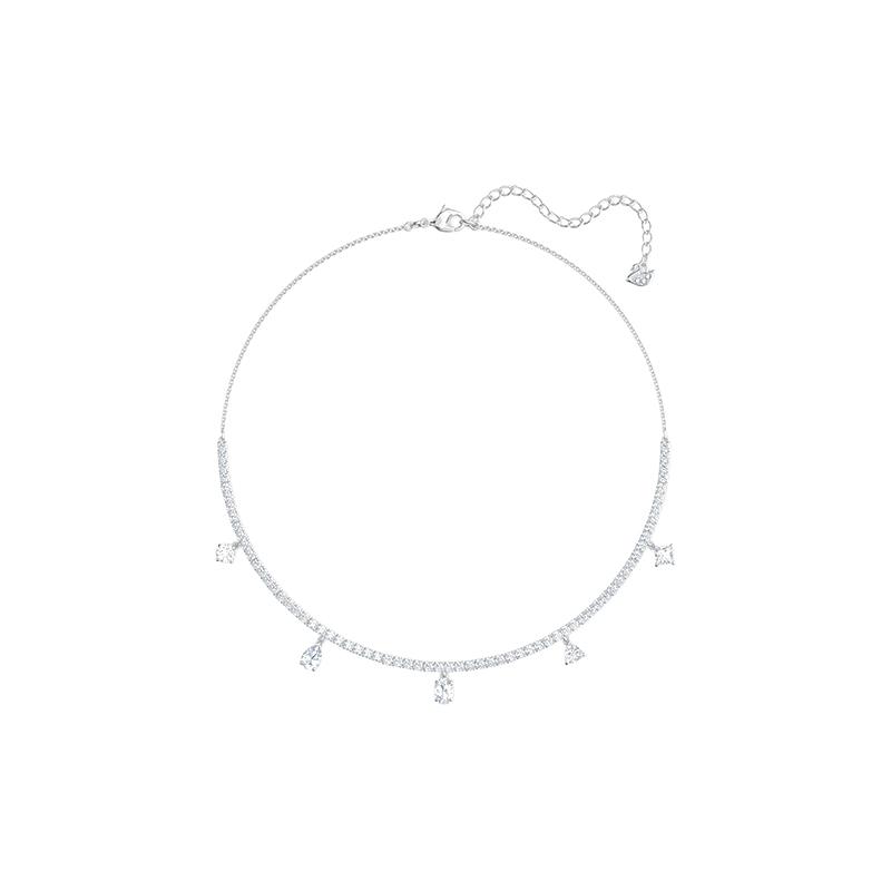 Swarovski Tennis Deluxe Mixed Rhodium Plated Choker Necklace Women s White 5562084 белый