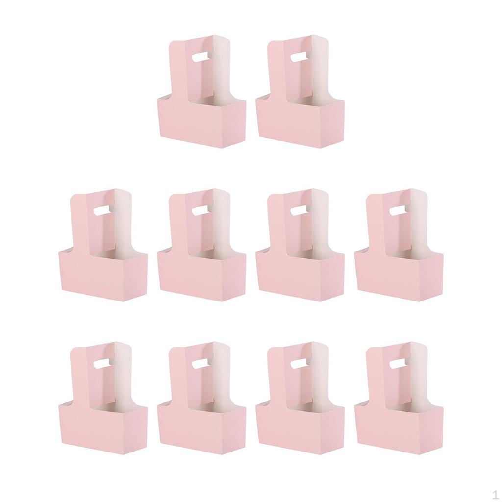10 Pack Cup Drink Carrier with Handle for Coffee Holder Foldable Carriers Bubble Tea And Juice