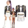 2026 Spring/Summer New Girls' Fashion 3D Printed K-Pop Girl Group Performance Set, 3pcs Vest Jacket Shorts Set, Perfect for Outdoor