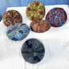Bohemian Round Pouf Cushion - Pumpkin Shape for Sofa, Backrest, or Meditation.