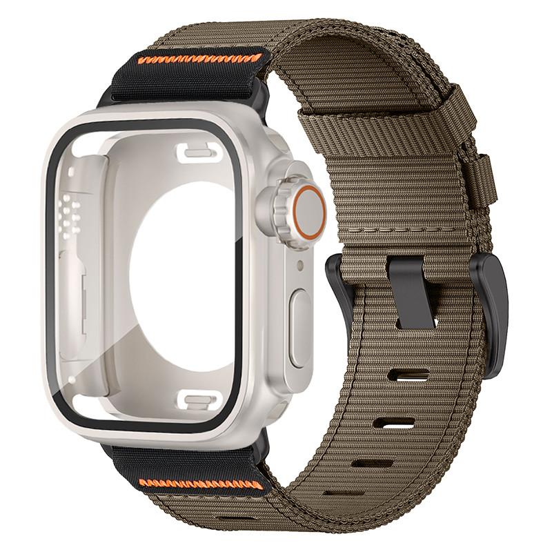 Waterpoor Protector Case+Nylon Band For Apple Watch 11 10 9 8 7 6 SE3 5 4 For Iwatch 46mm 42mm 45 44 41 40mm Scratch Resistant