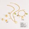 OAHLAN Ocean Series Colorful Scallop Starfish Pearl Sweater Chain 18k Gold Plated Stainless Steel Earrings Bracelet Necklace Set