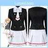Traje Cosplay Elegante Preto e Branco da Cardcaptor Sakura Kinomoto Para Entusiastas de Anime