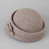 Retro autumn and winter women's wool, elegant bow to keep warm, short brim mother's cap to show the face, small equestrian hat