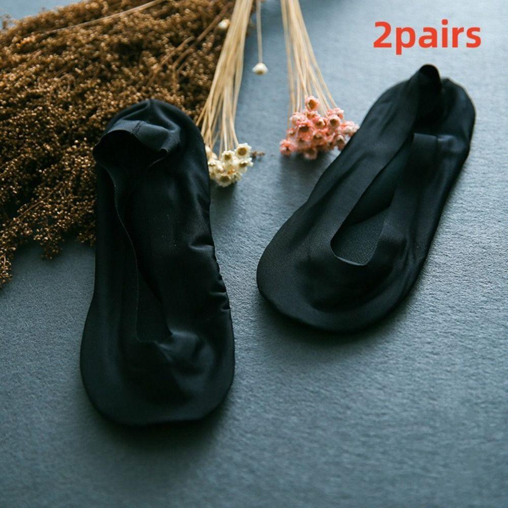 2 Pairs Foot Massage Ice Silk Socks Orthopedic Pad Invisible Sock Comfortable Summer Socks  Women