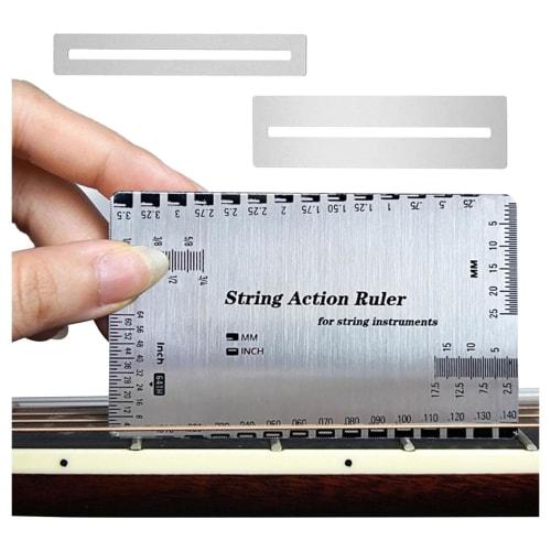 Mirhua Guitar String Gauge Ruler and Fret Polishing Plate, Fingerboard Protection, Fretboard Polishing Repair Tool, Maintenance Tool for Guitars, Bass
