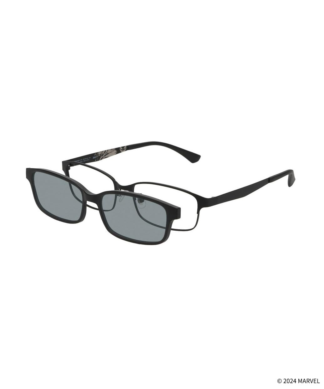 

Square type MARVEL 2WAY glasses sunglasses polarization Black with prescription lens replacement ticket Marvel glasses nose pad from above glasses