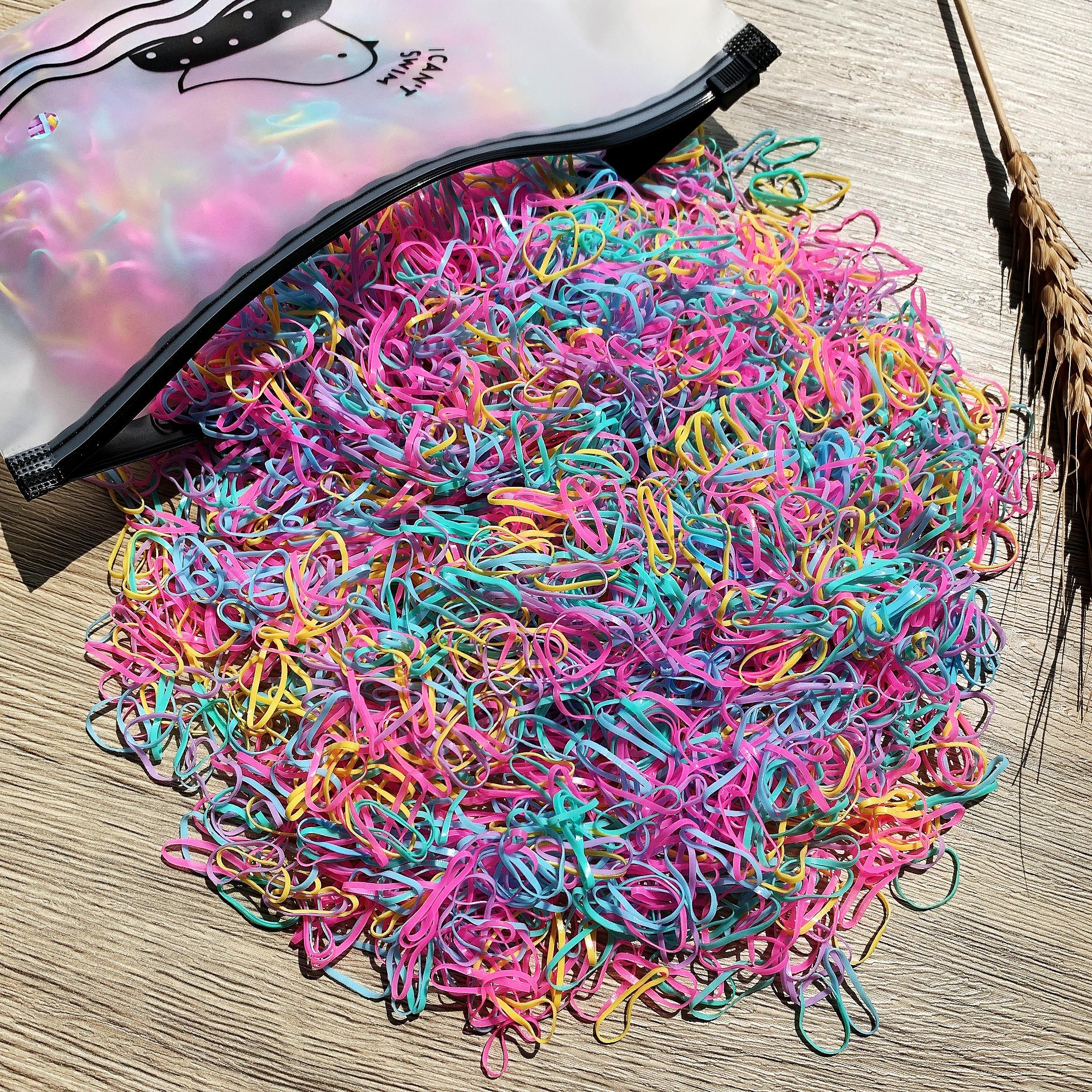 

YANRONG 1000PCS Дівчата Барвисті маленькі одноразові гумки для волосся Еластичні гумки Тримач для хвостика Дитячі пов язки Аксесуари для волосся Гумка для волосся