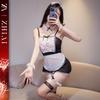 Sexy Lingerie Sexy Lace Maid Dress Fun Cosplay Breast X-ray Dress Seduction Uniform Free Set