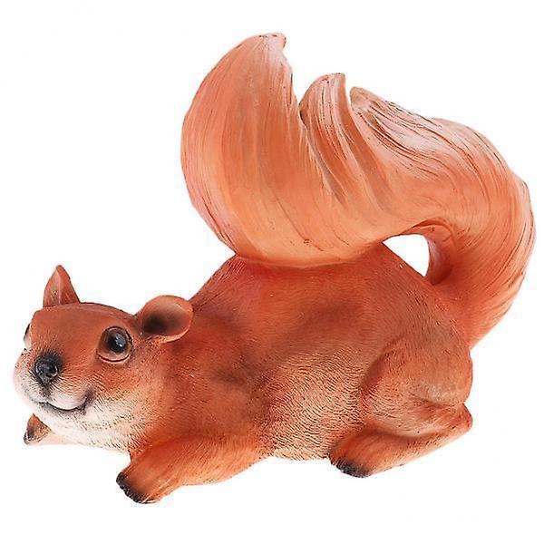 2xRealistic Squirrel Figurine for Home Office Table Garden Yard Statues Lawn