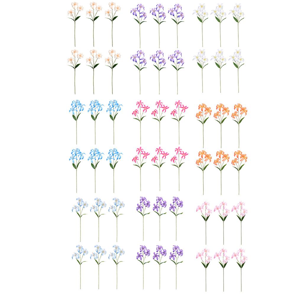 Artificial Lily Bouquet 6pcs with 3 Heads Each for Wedding Decorations and Elegant Home Office or Dining Table Arrangements