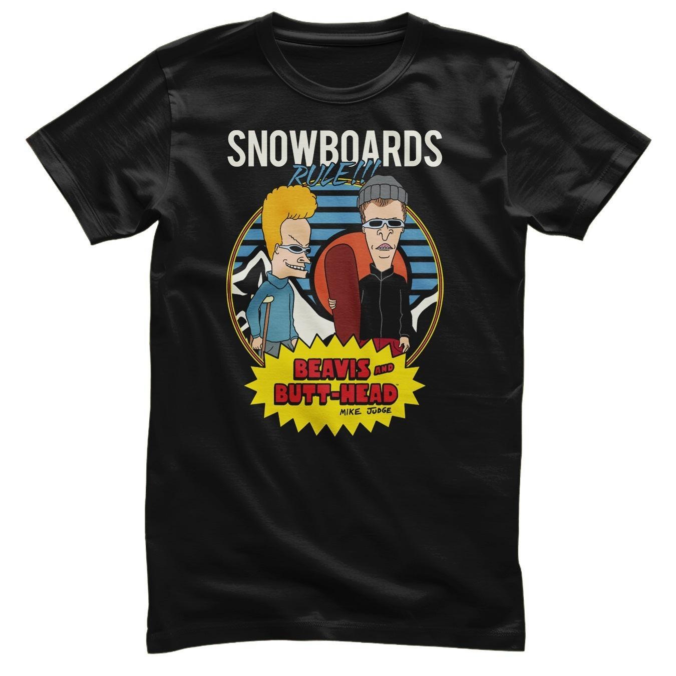 Officially Licensed Beavis and Butt-Head Snowboards Rule Mens T-Shirt XXXL