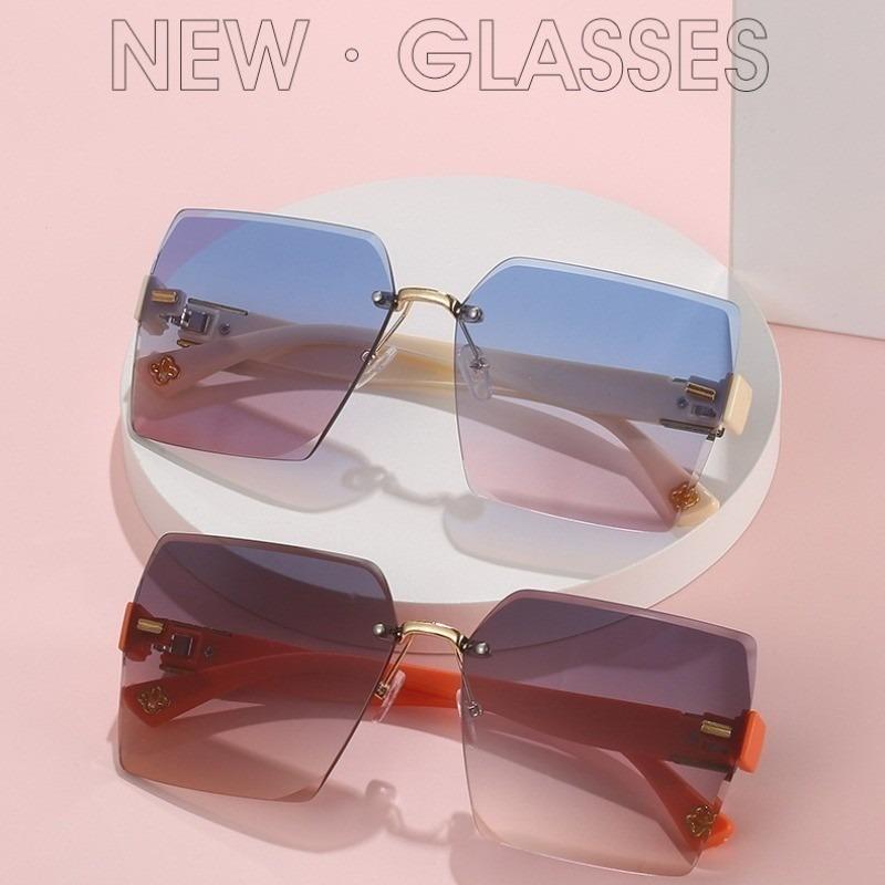 Korean Square Frameless Frame Gradient Lens Sunglasses Women/Men