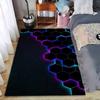 Neon Hexagon Pattern Carpet Designed Floor Mat, Suitable As a Non-slip Mat for the Living Room or Bedroom Sofa