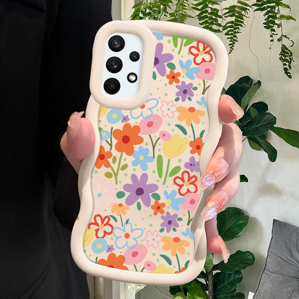 

Окрашенный узор Big Wave Edge Мягкий силиконовый материал Macaron чехол для телефона противоударный защитный резиновый чехол для Samsung Xiaomi Poco Redmi Redmi Note 10S