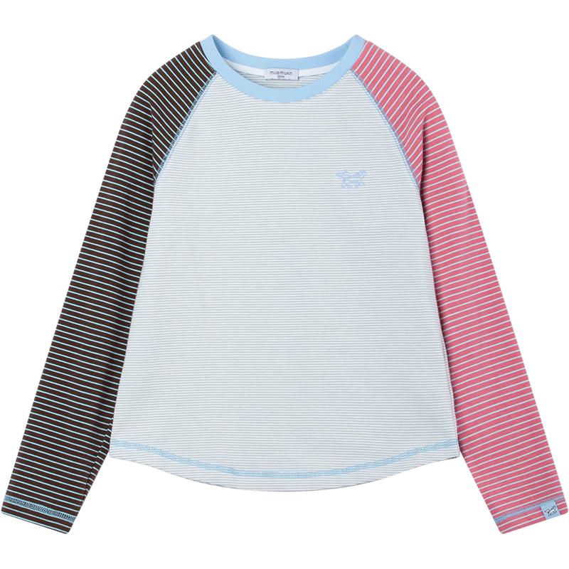 Mucmukn Girls  Color Block Stripe Long Sleeve T-Shirt 110CM