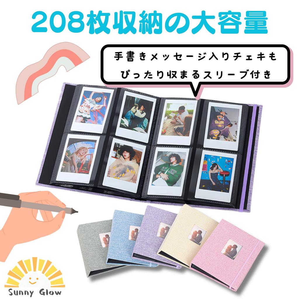 Sunny Glow Instax Album Case, Instax File Holder, Instax Book, Photo Album, Polaroid Camera, Large Capacity, Stylish Photo Storage (Blue)