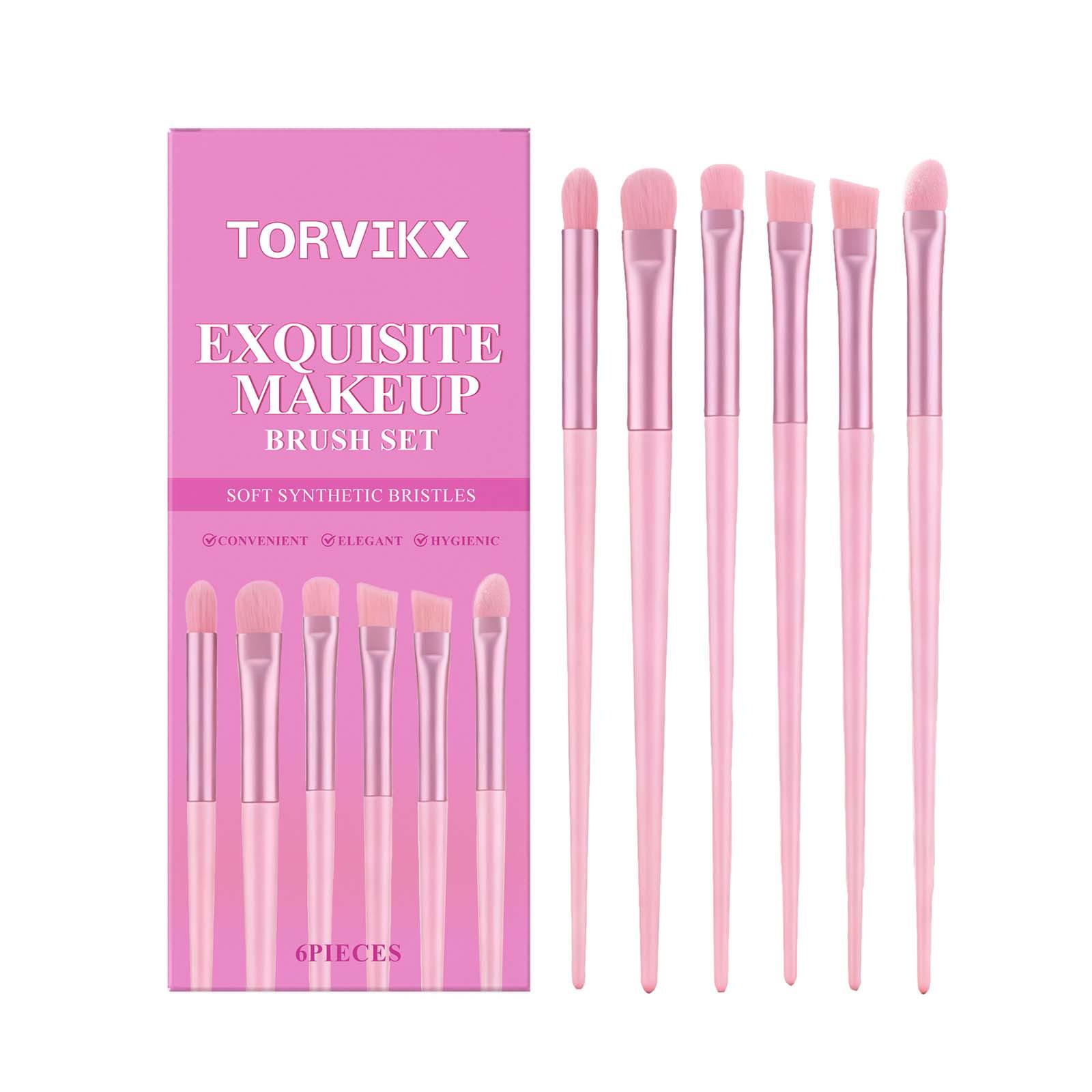 TORVIKX Makeup Brush Set: Natural, Flawless Application for Brows & Foundation, Portable Daily Makeup Tools.