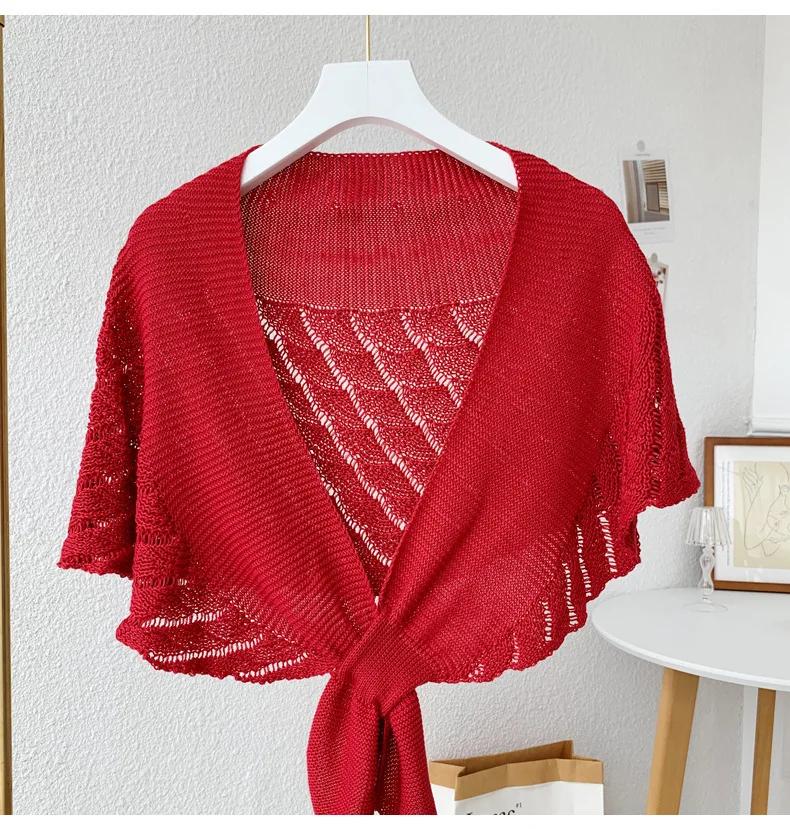 Ny vår- og sommer nakke-beskyttelse klimatisert rom med skulderskjerf og kjendisstil liten sjal aldersreduserende