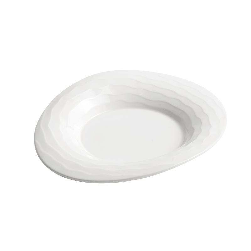 White Irregular Ceramic Plates High-end Hotel Dinner Plates Home Western Cuisine Pasta Dessert Plates Hotel Tableware Kitchen.
