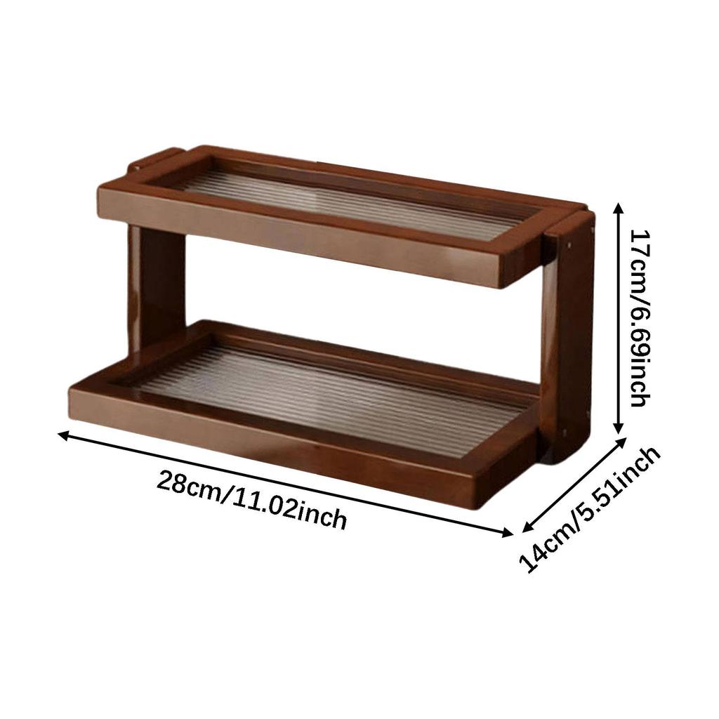 Coffee Mug Organizer Shelf Fashion Double Layer Freestanding Display Shelf Condiment Storage Rack for Collectibles Home Dorm