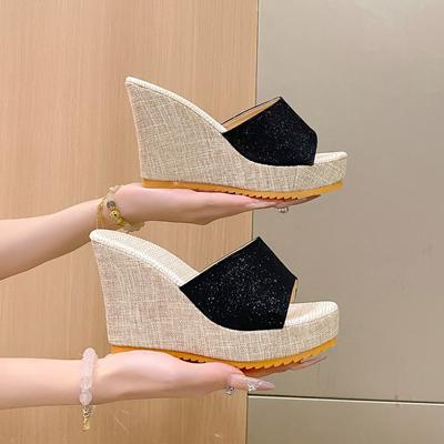 Women Wedges Slippers Summer New High Heels Women Sandals Shallow Outdoor Beach Platform Slippers Comfortable Slides Women