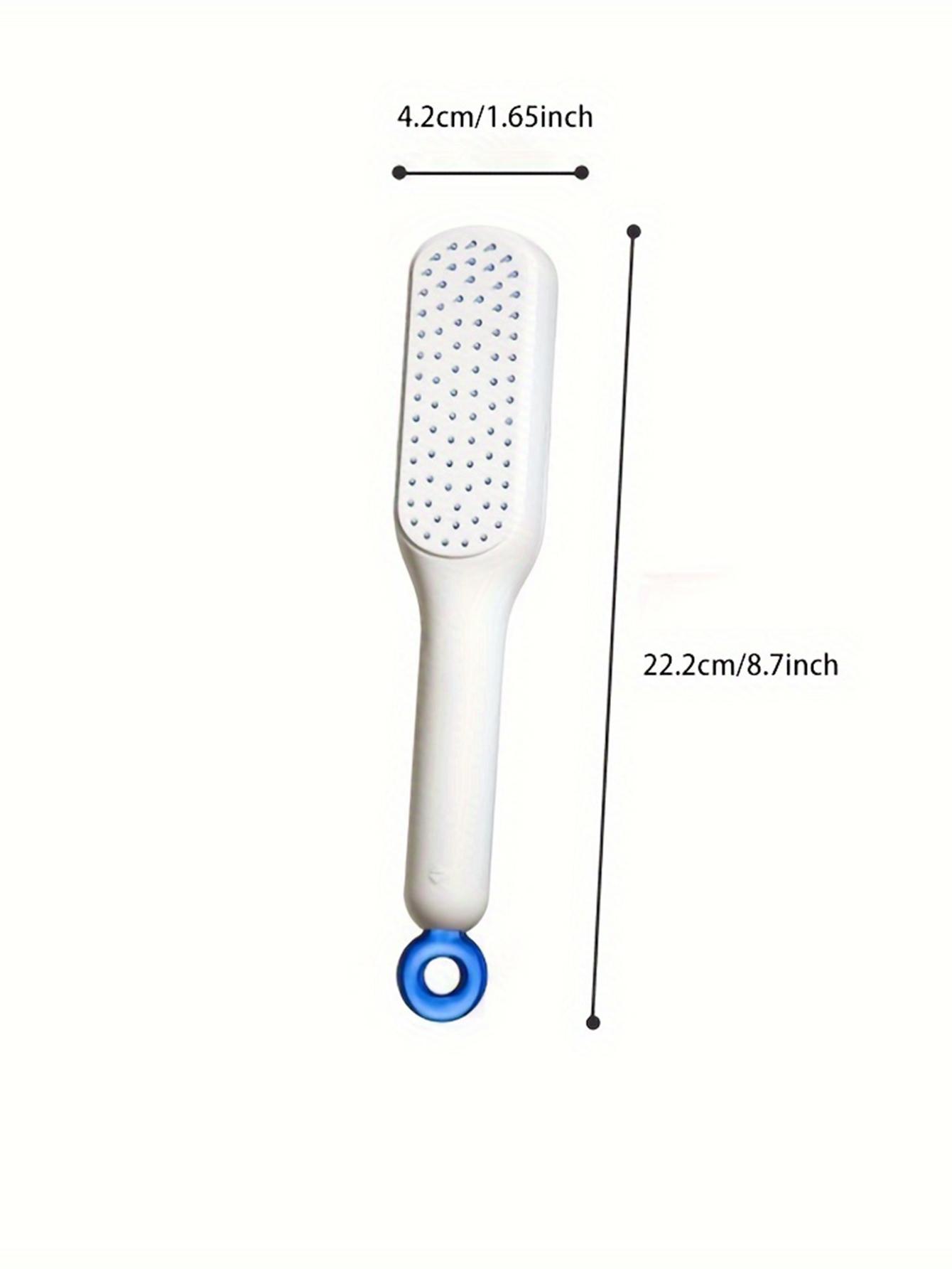 

1pc Self-cleaning Hair Comb Anti Static Retractable One-pull Massage Brush Rotating Lifting Hairbrush Safety Airbag Combs Barber білий