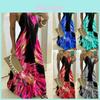 Elegant Women's Summer Strappy Floral Boho Kaftan Dress Perfect For Beach Days