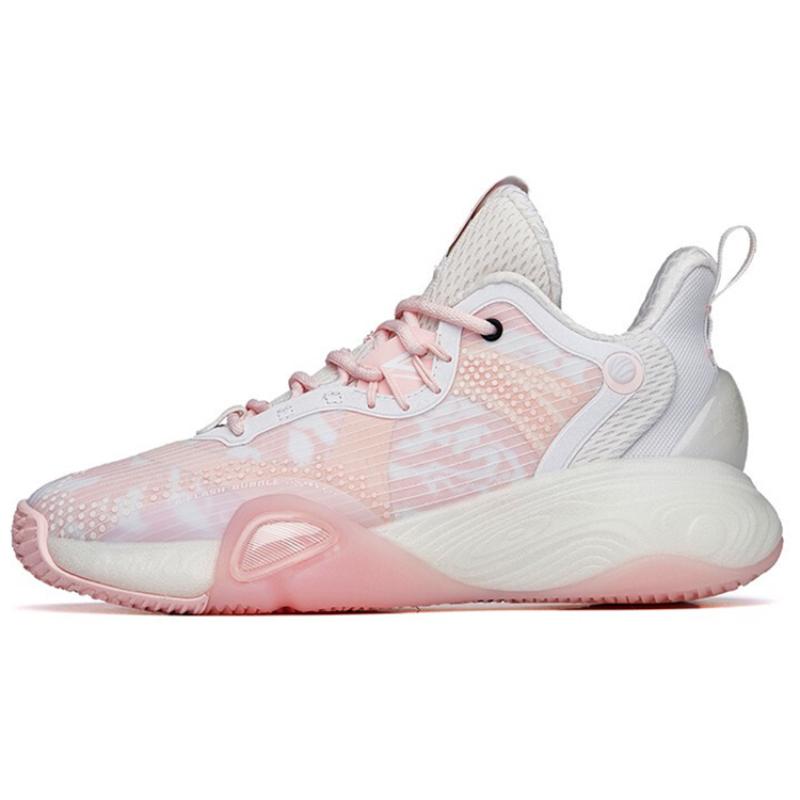 Anta Bubble Bomb Performance Basketball Shoes Women's Pink White Sneakers 122211603Q-4