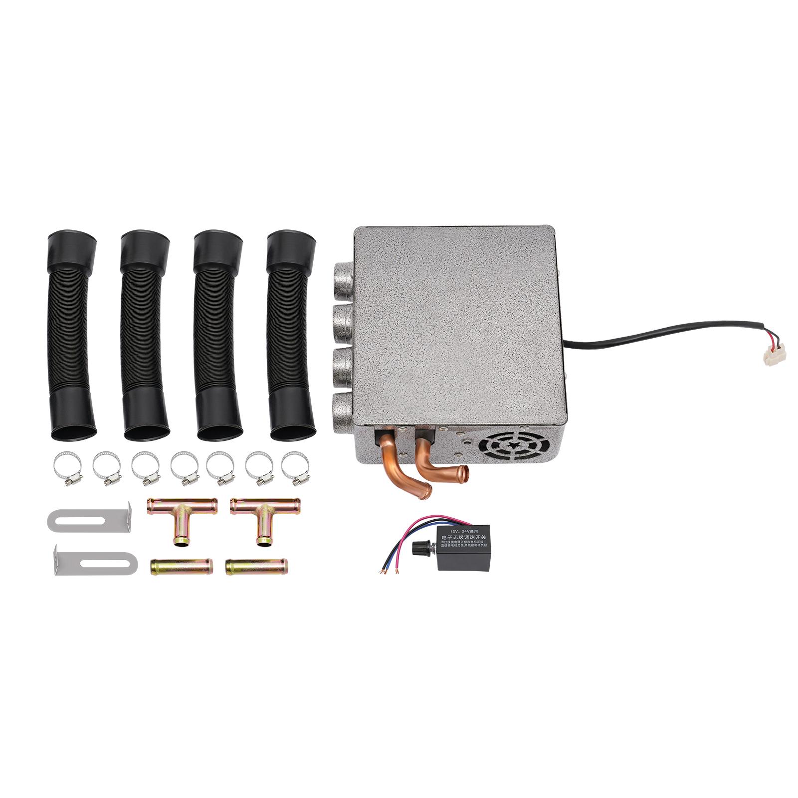 

Универсальный 12В четырехпортовый обогреватель под приборную панель для легковых/грузовых автомобилей с переключателем скорости, устройство для обогрева и размораживания салона автомобиля/грузовика серебряный