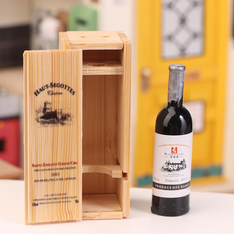 1 Set Oyuncak Bebek Evi Minyatür Simülasyon Kırmızı Şarap Kutusu Modeli Yemek Aksesuarları Oyuncak Bebek Evi Dekorasyonu İçin Çocuklar İçin Taklit Oyun Oyuncakları