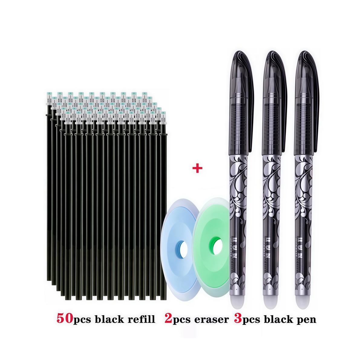 

12/53/55 шт./набор стираемых стержней для ручек 0,5 мм моющаяся ручка офисные школьные канцелярские принадлежности 55PCS black set