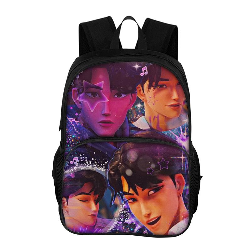 Kpop Witch Hunting Team Trendy Children's Shoulders HD Printed Large Capacity Lightweight Back Protection Student Backpack CLE